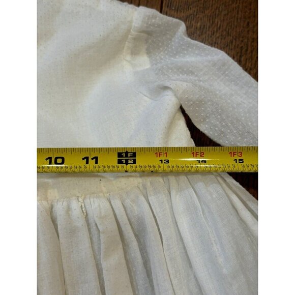 Vintage 80s Polly Flinders Cream Smocked Lace Dress Baby Girl 6T - Picture 12 of 12